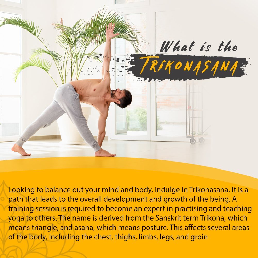 Man Performing Trikonasana Side Stretch