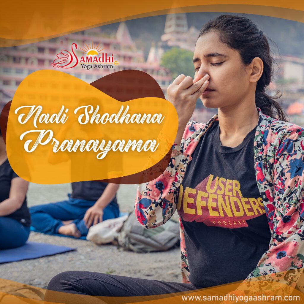 Woman Practicing Nadi Shodhana Pranayama
