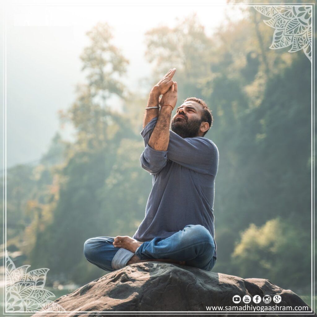 A Man Practicing Garudasana A Man Practicing Garudasana