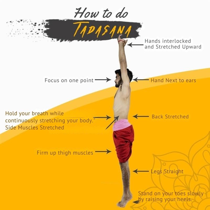 Side View of a Man Practicing Tadasana