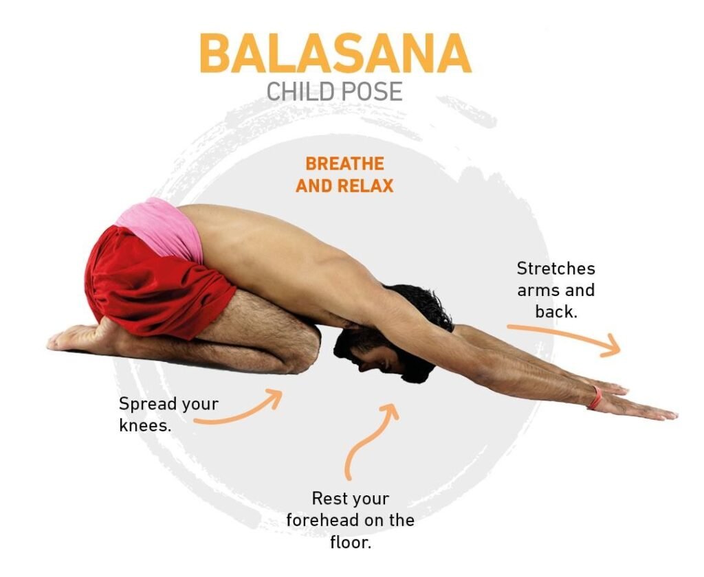 A Man Performing Child's Pose A Man Performing Child's Pose