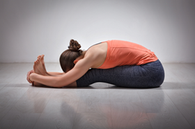 A Woman Practicing Seated Forward Fold A Woman Practicing Seated Forward Fold