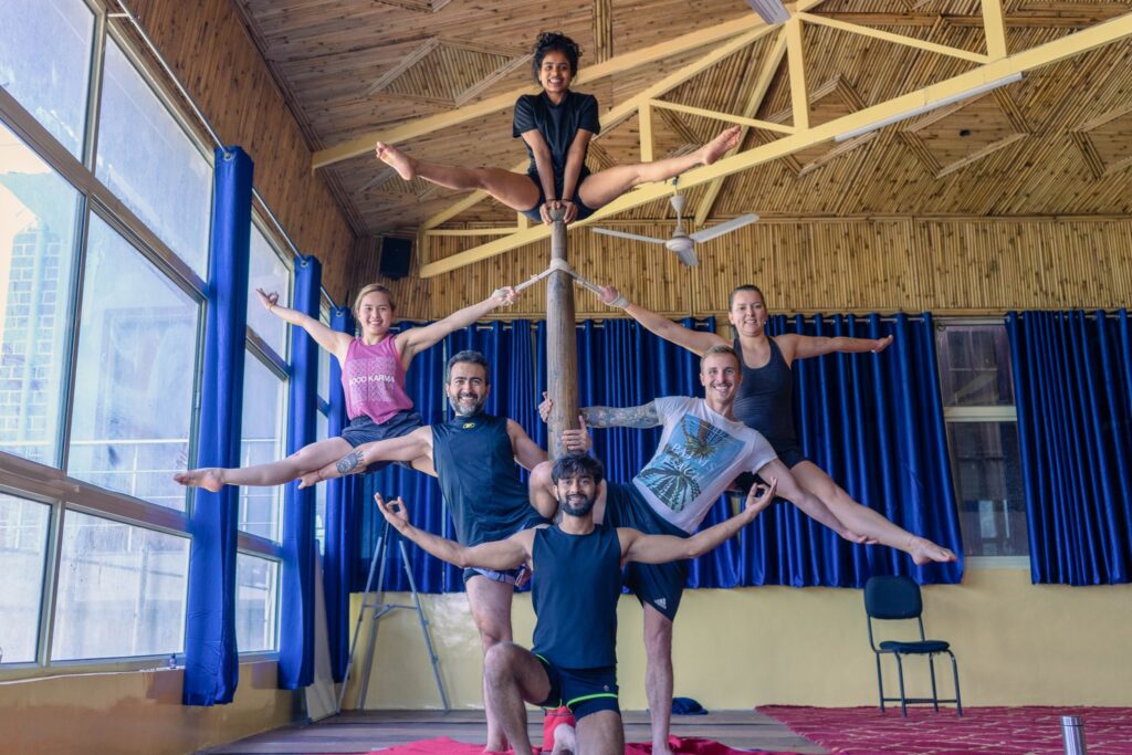 Students Practicing Yoga at Samadhi Yoga Ashram in Rishikesh