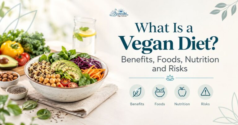 Vegan diet with plant-based foods, benefits, nutrition, and risks