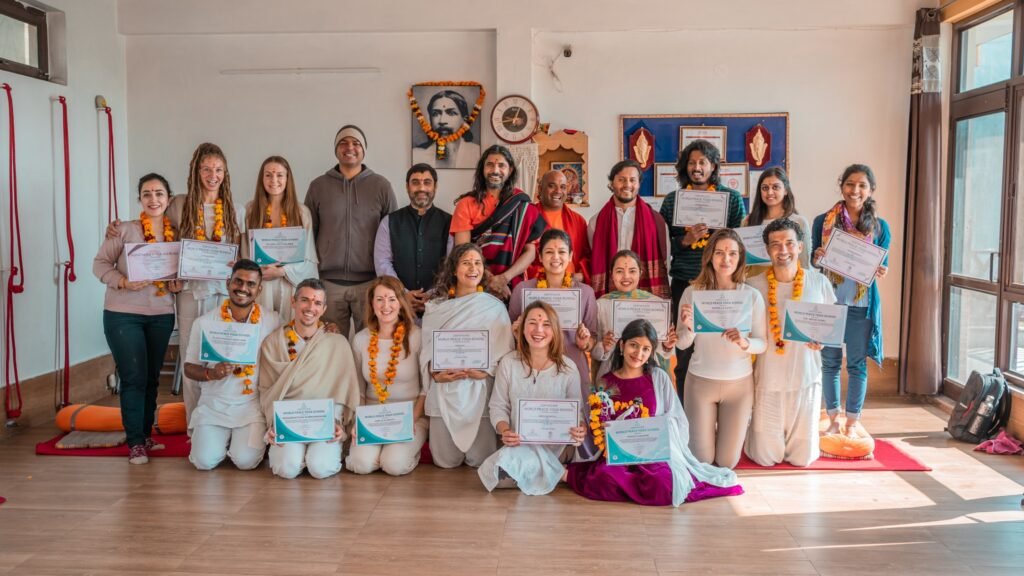 Students of Samadhi Yoga Ashram With Their Yoga Certification