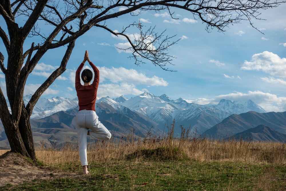 Woman Practicing Vrikshasana 