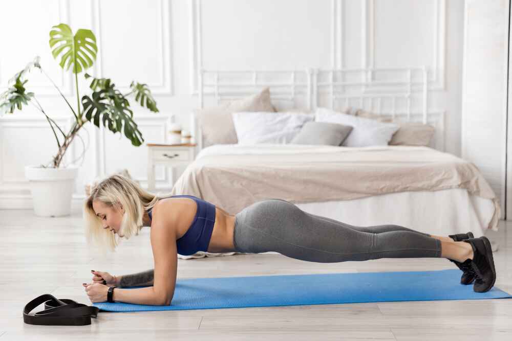Woman Practicing Plank Pose