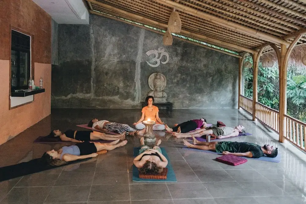 Open-air yoga shala in Ubud