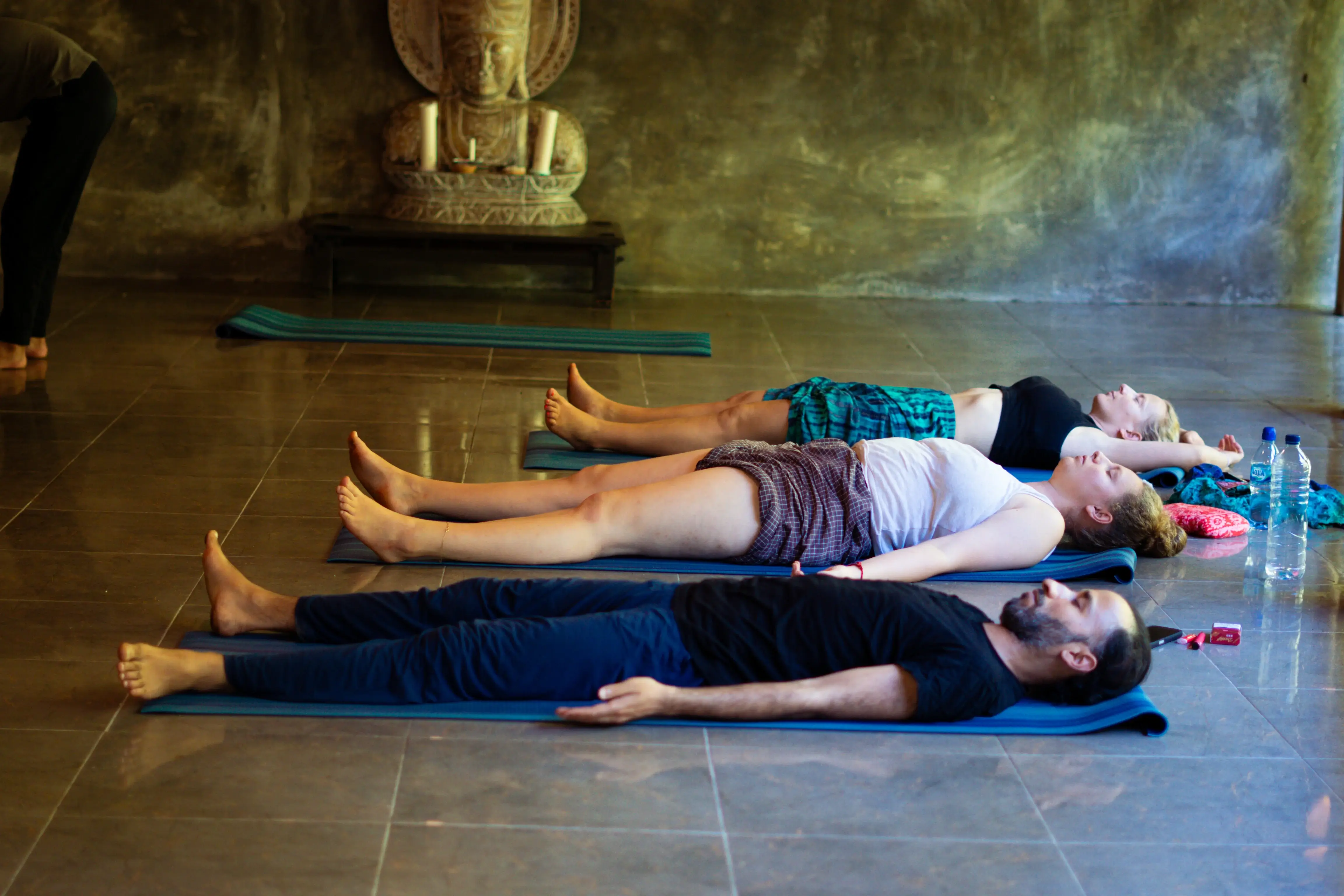 Students practicing yoga at Samadhi Yoga Ashram, Bali